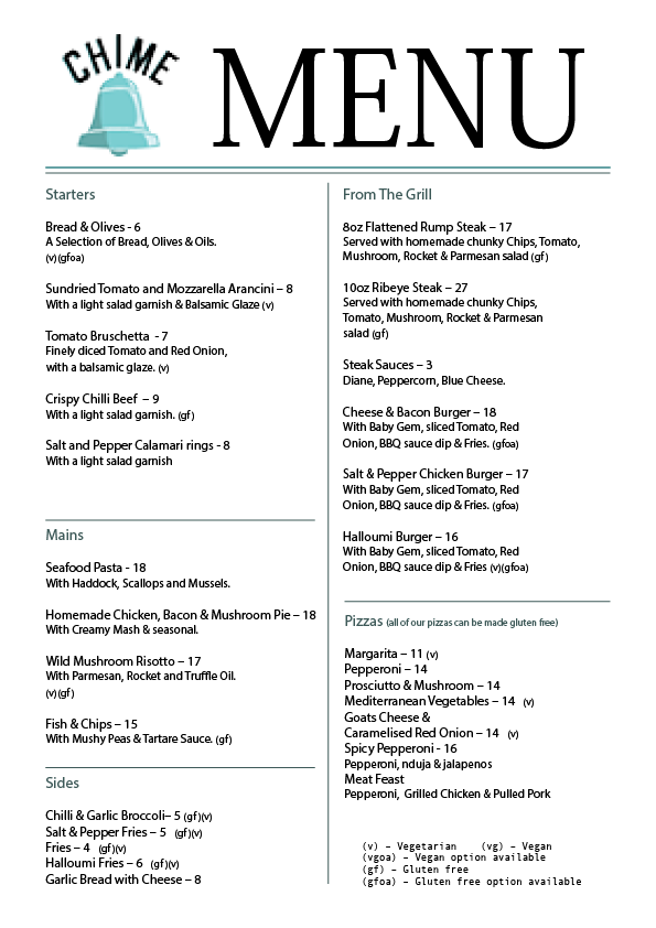 Chime Hartford Main Menu